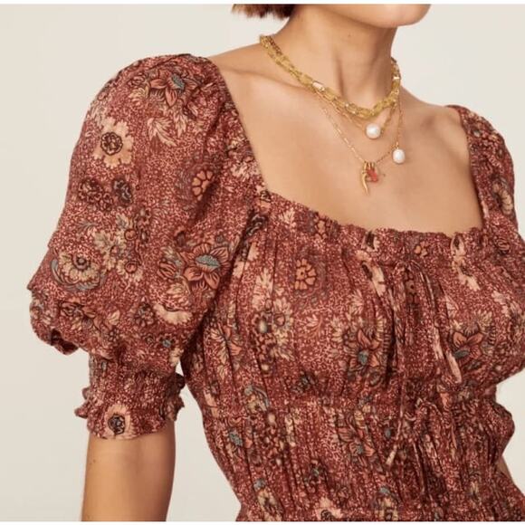 ULLA JOHNSON Juniper Puff Sleeve Mini Dress in Rosebud Crimson Size 2 $375 MSRP - Picture 5 of 13